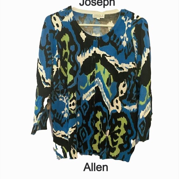 NWOT Joseph A Gorgeous Colored Pattern Cardigan - Picture 4 of 10